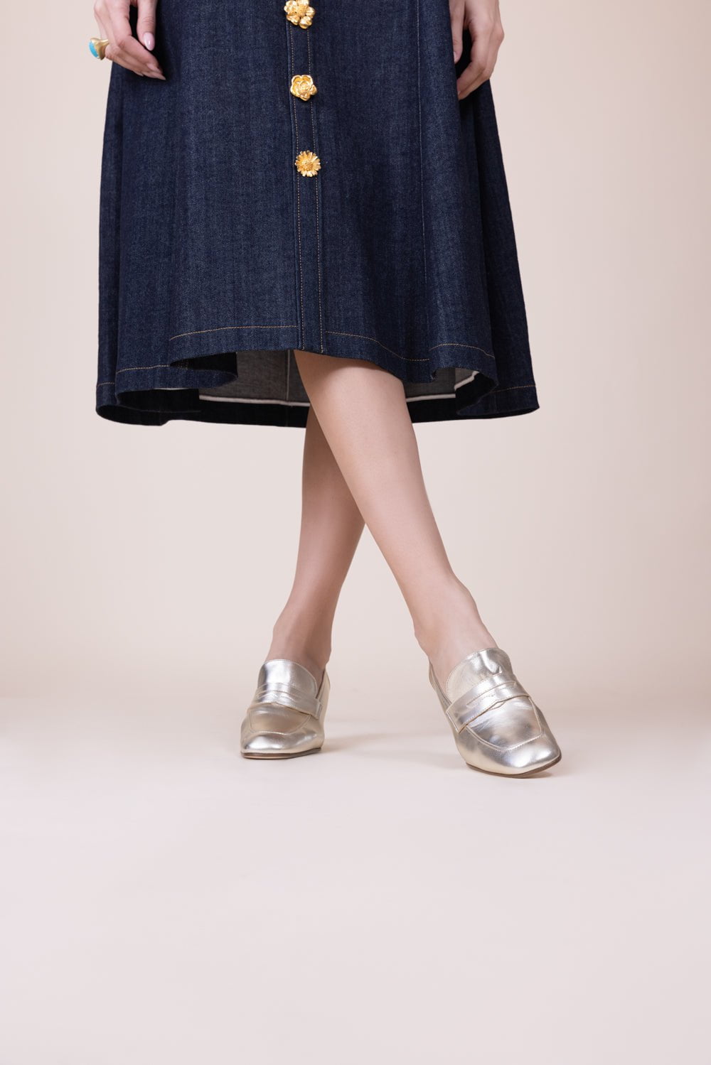 SOPHIQUE-Essenziale Loafer - Metallic Gold-