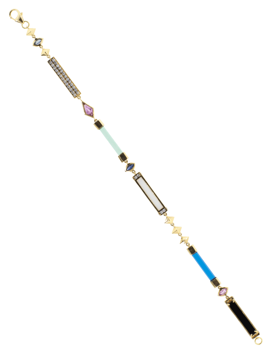SORELLINA-Gemstone Bar Bracelet-YELLOW GOLD