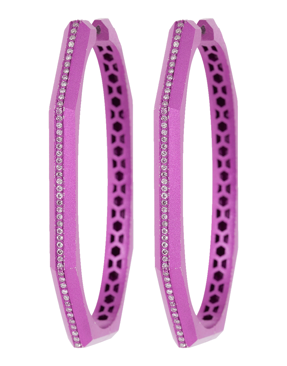 SORELLINA-Otto Diamond Hoop Earrings-PINK