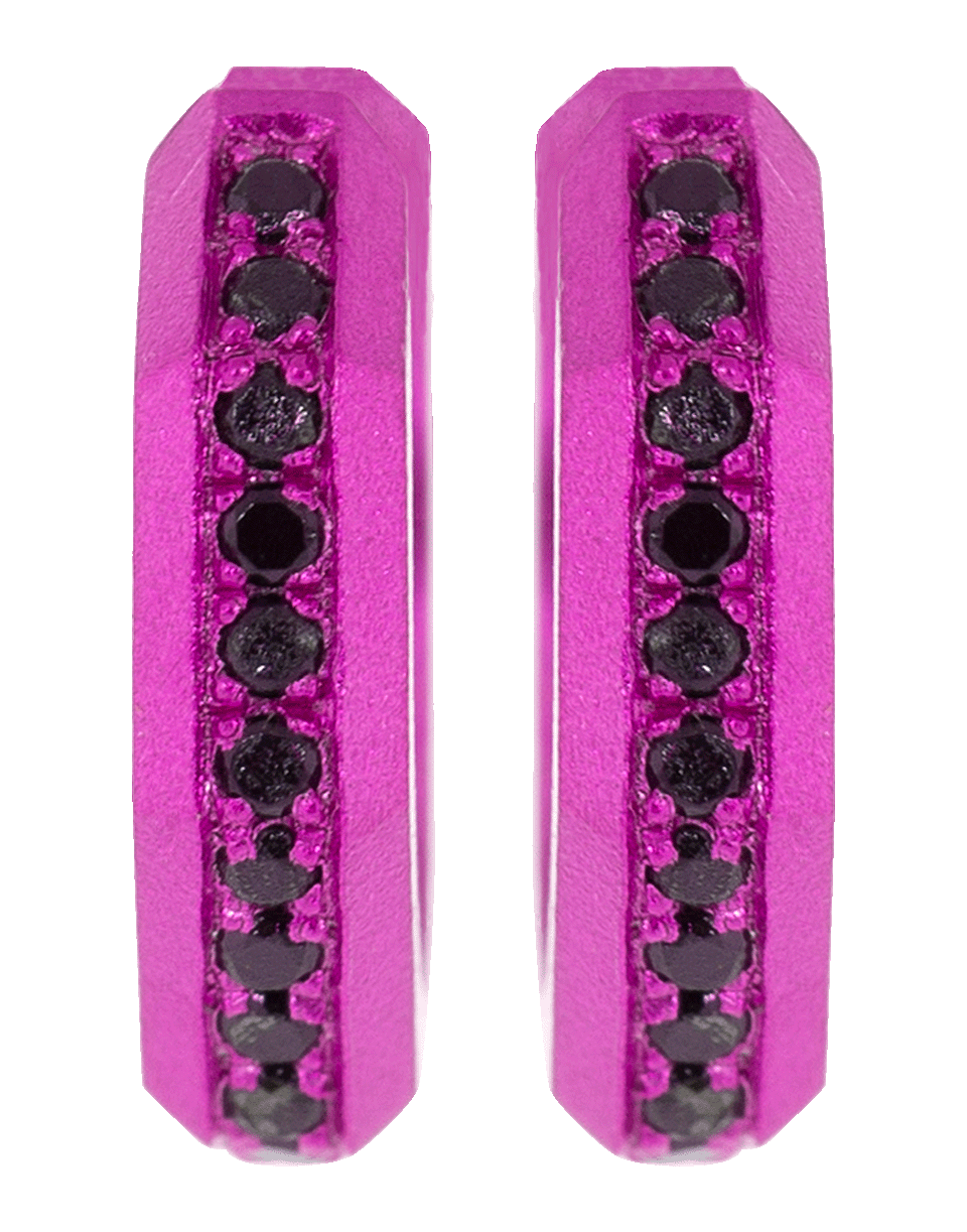 SORELLINA-Otto Diamond Huggie Earrings-PINK