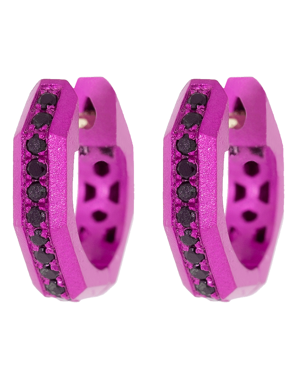 SORELLINA-Otto Diamond Huggie Earrings-PINK