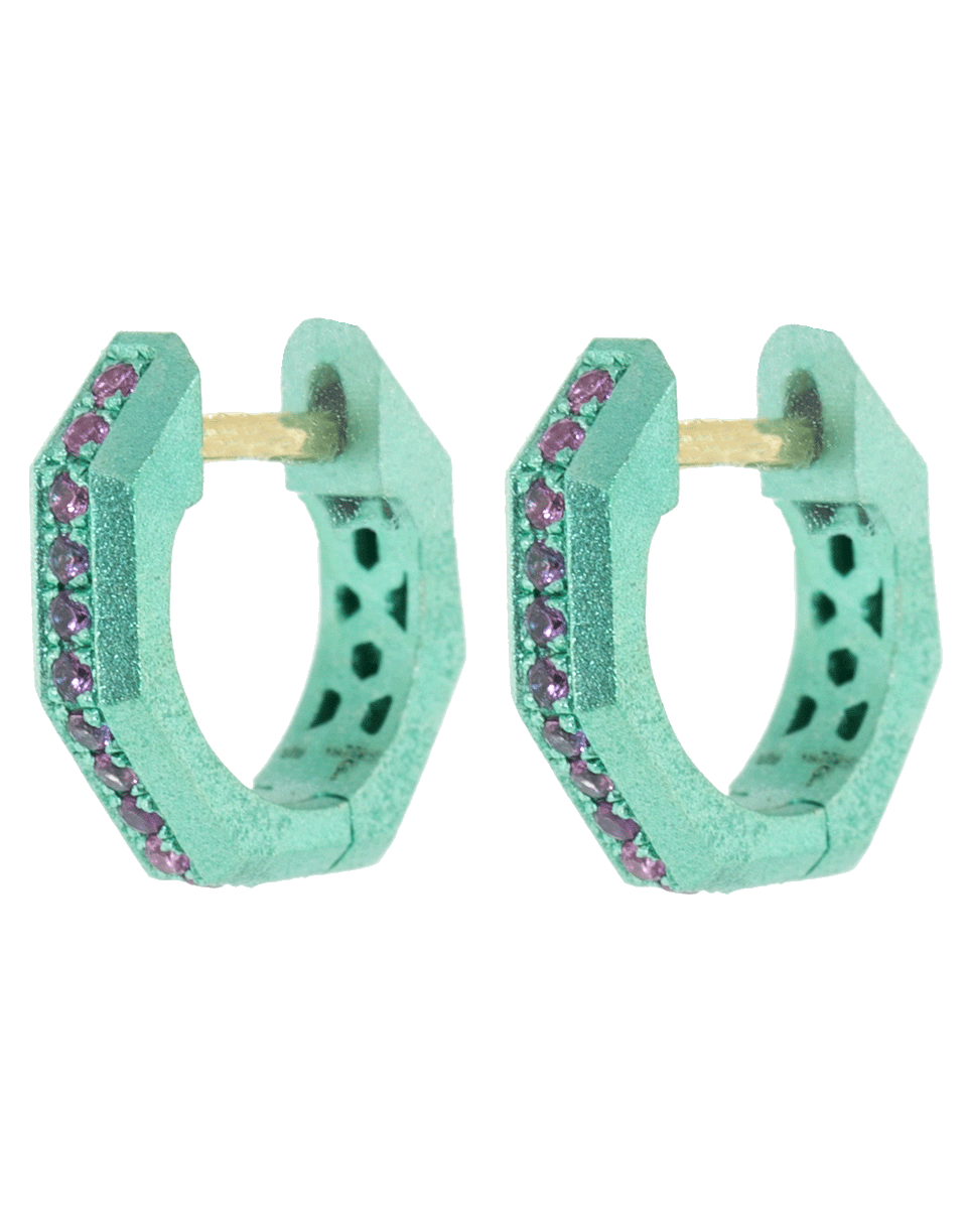 SORELLINA-Pink Sapphire Otto Huggie Earrings-TURQ