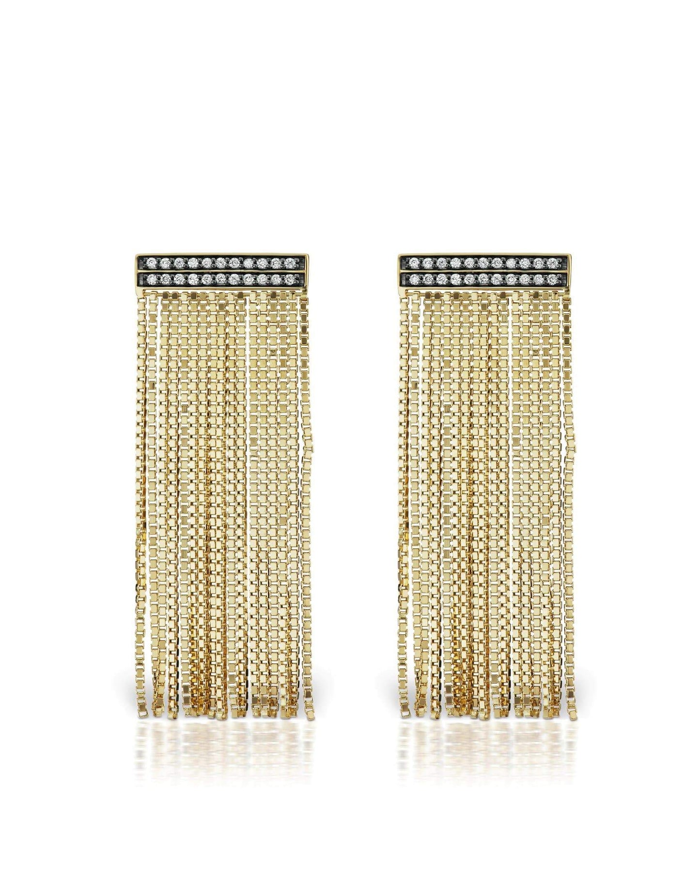 SORELLINA-Axl Fringe Bar Earrings-YELLOW GOLD