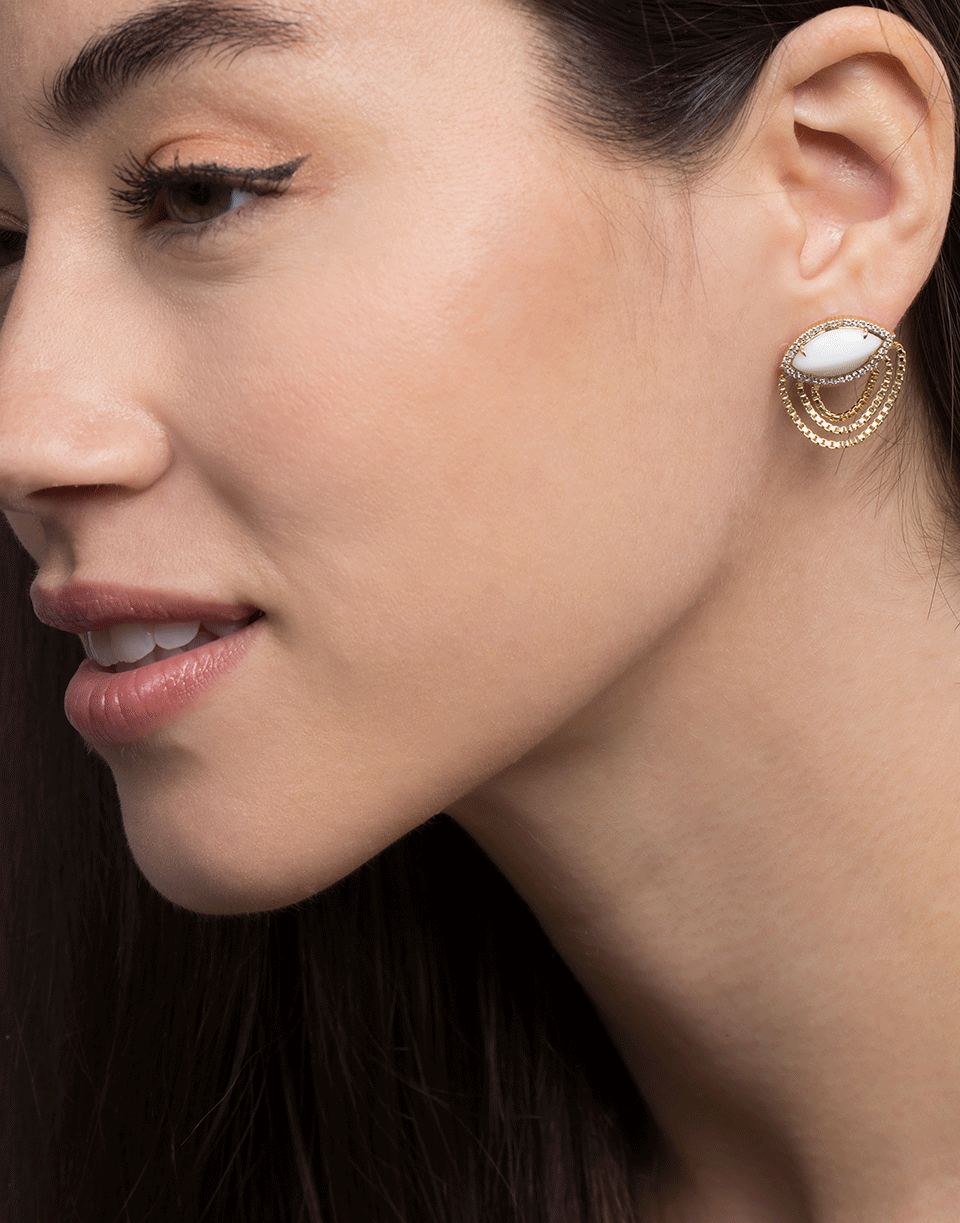 SORELLINA-Axl Marquise Fringe Earrings-YELLOW GOLD