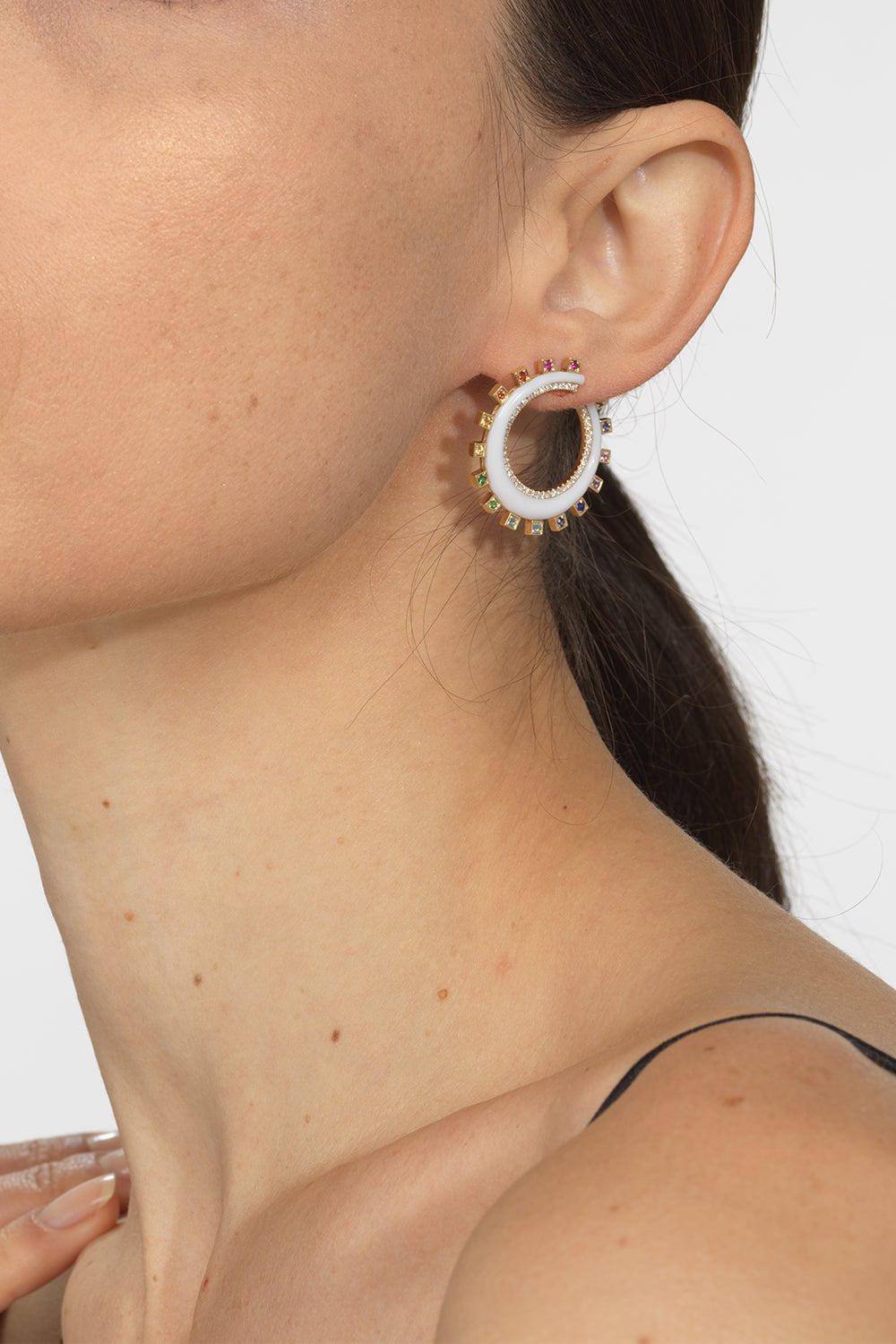 SORELLINA-Crescent Earrings-YELLOW GOLD