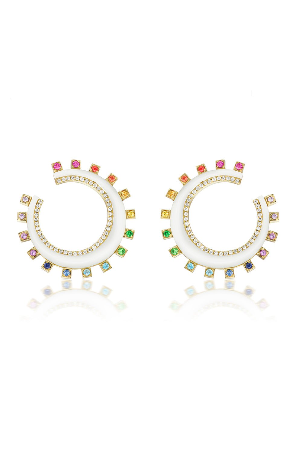 SORELLINA-Crescent Earrings-YELLOW GOLD