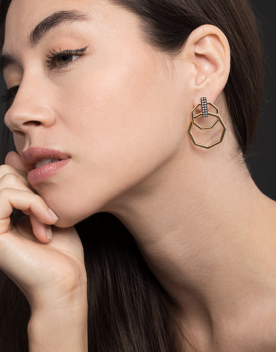 SORELLINA-Otto Motif Earrings-YELLOW GOLD