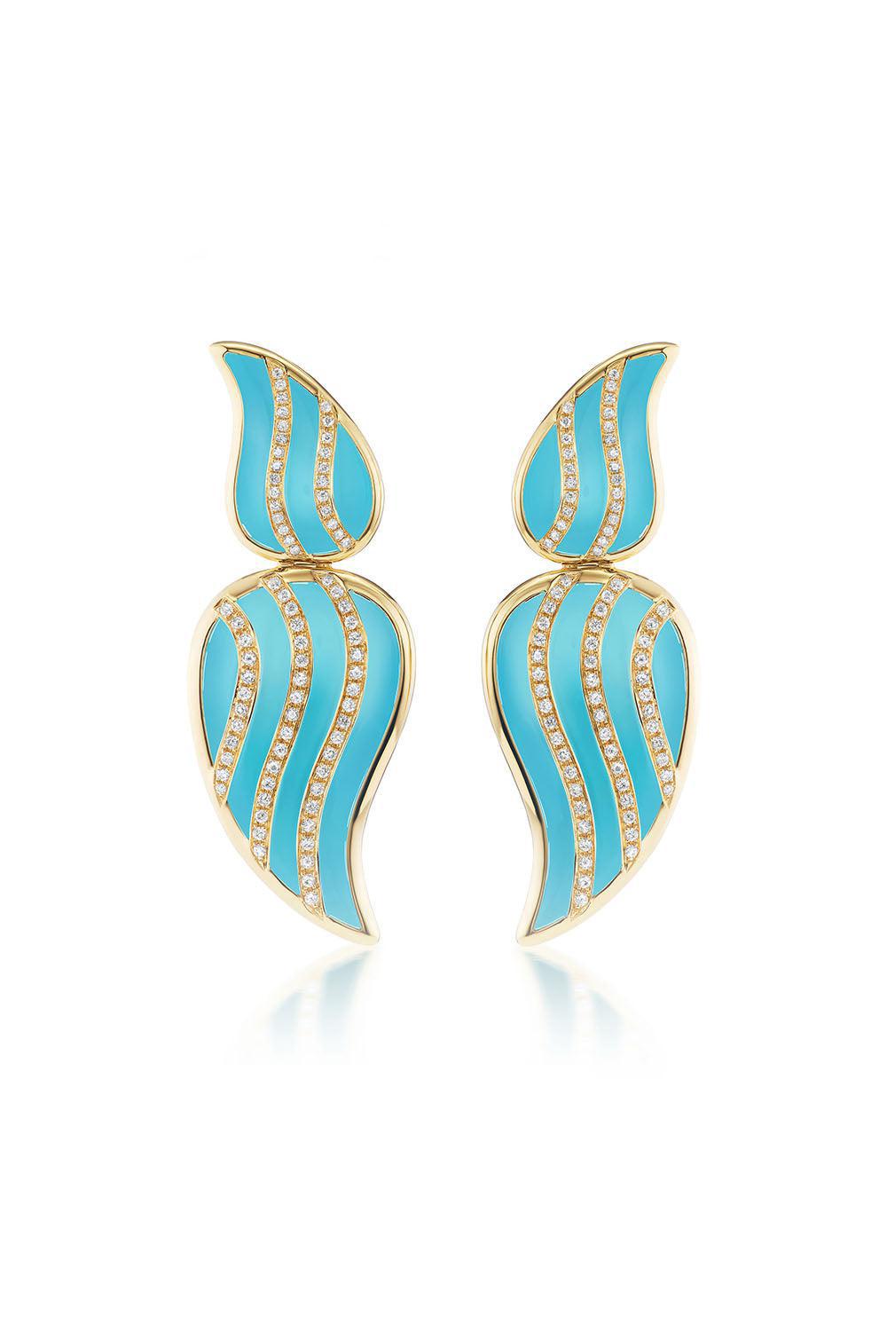SORELLINA-Stardust Statement Earrings-YELLOW GOLD