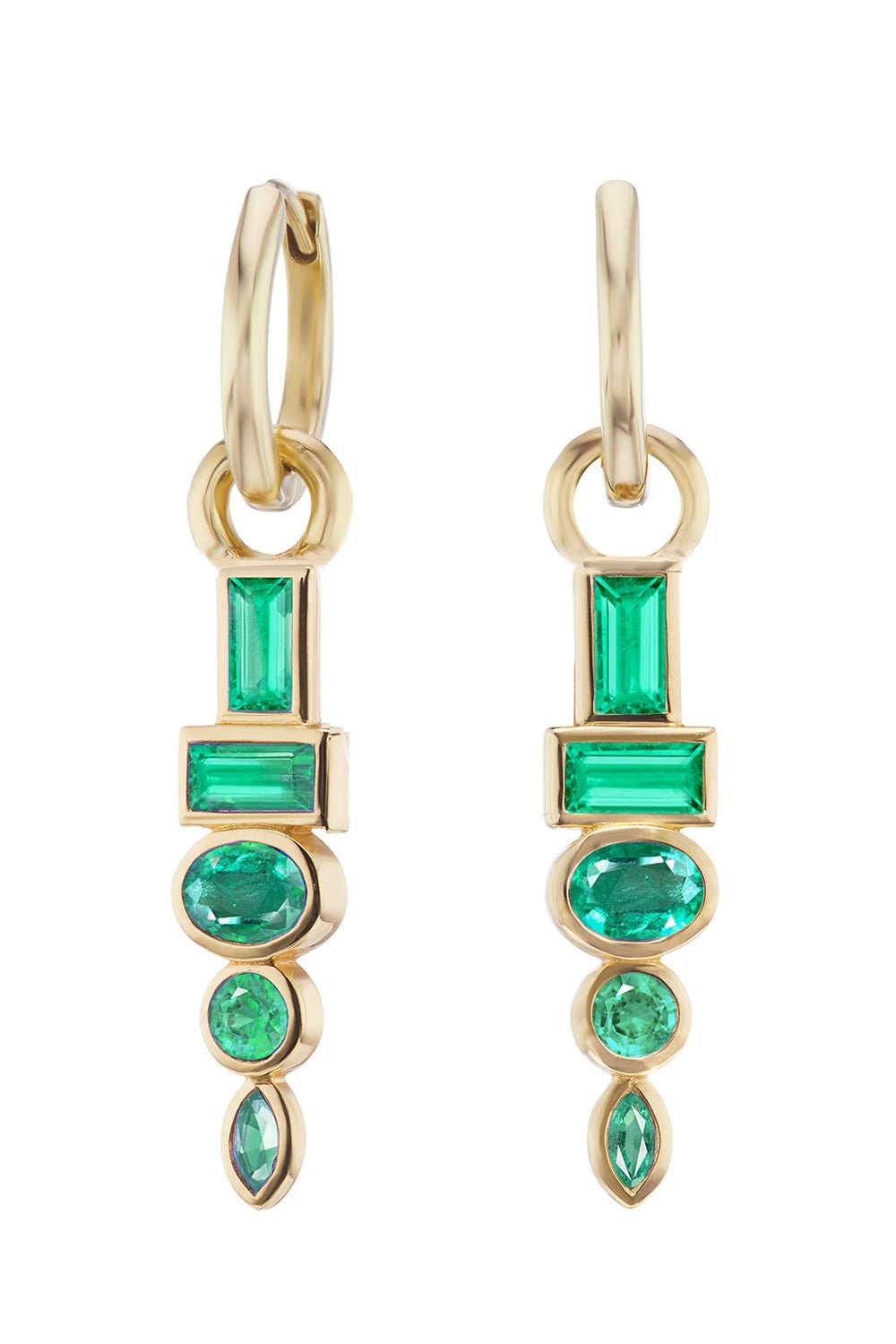 SORELLINA-Totem Huggies - Emerald-YELLOW GOLD