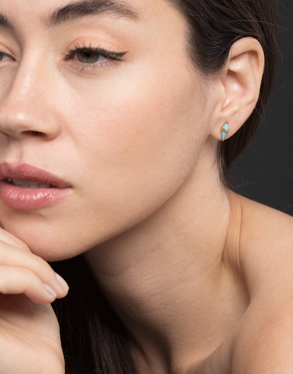 SORELLINA-Turquoise Pietra Studs-YELLOW GOLD