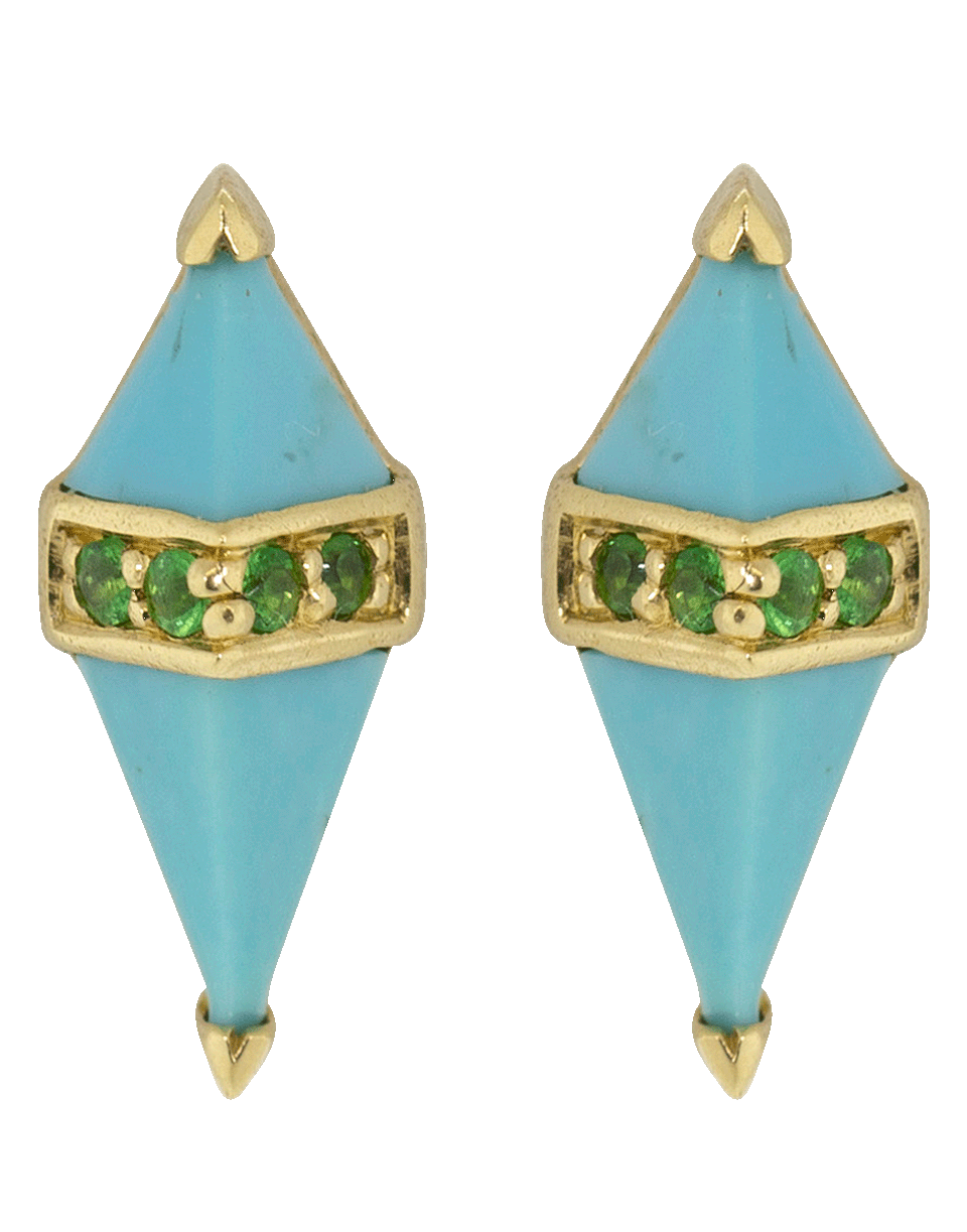 SORELLINA-Turquoise Pietra Studs-YELLOW GOLD