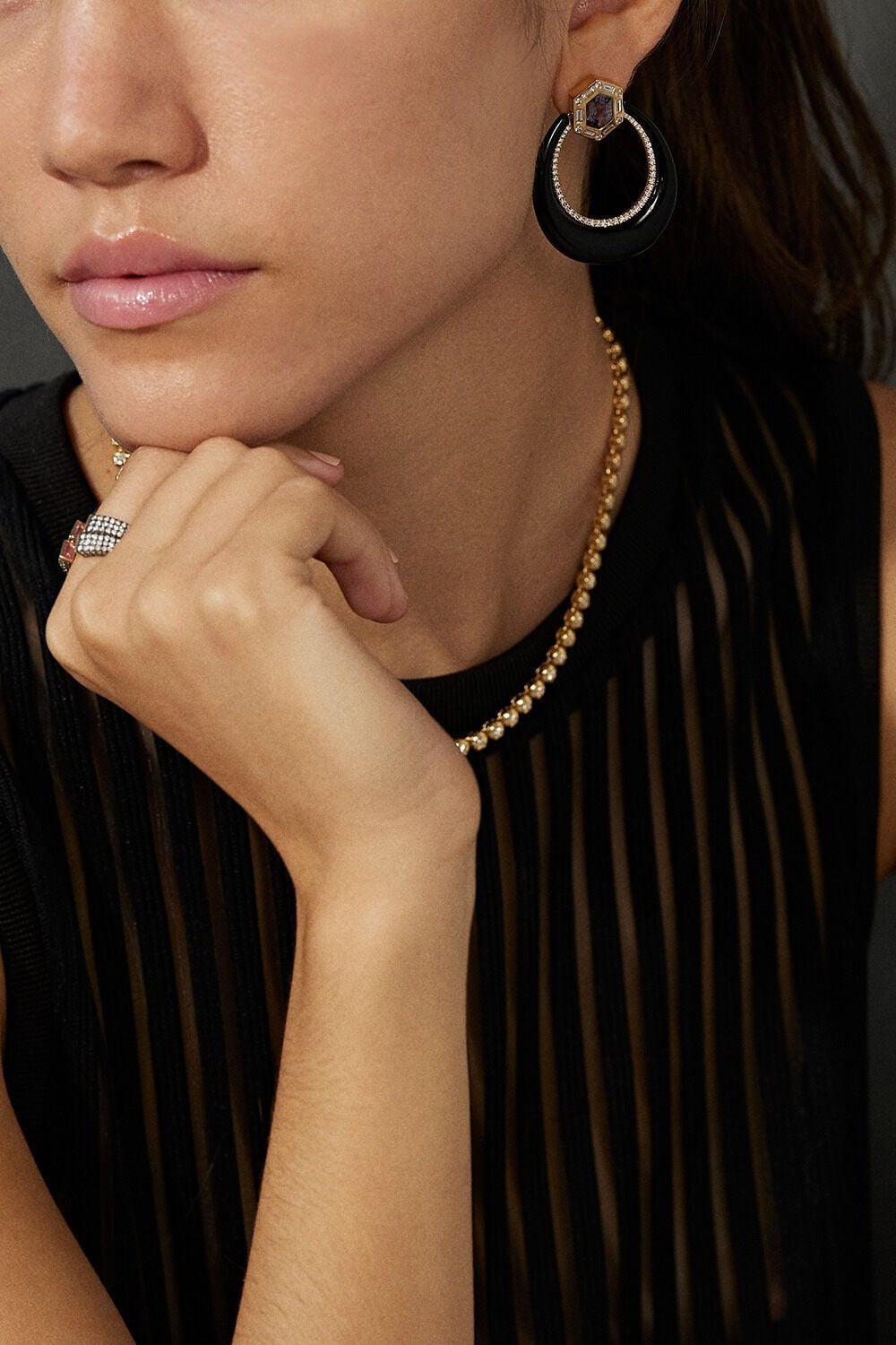 SORELLINA-L'Imperatrice Piccola Tennis Necklace-YELLOW GOLD
