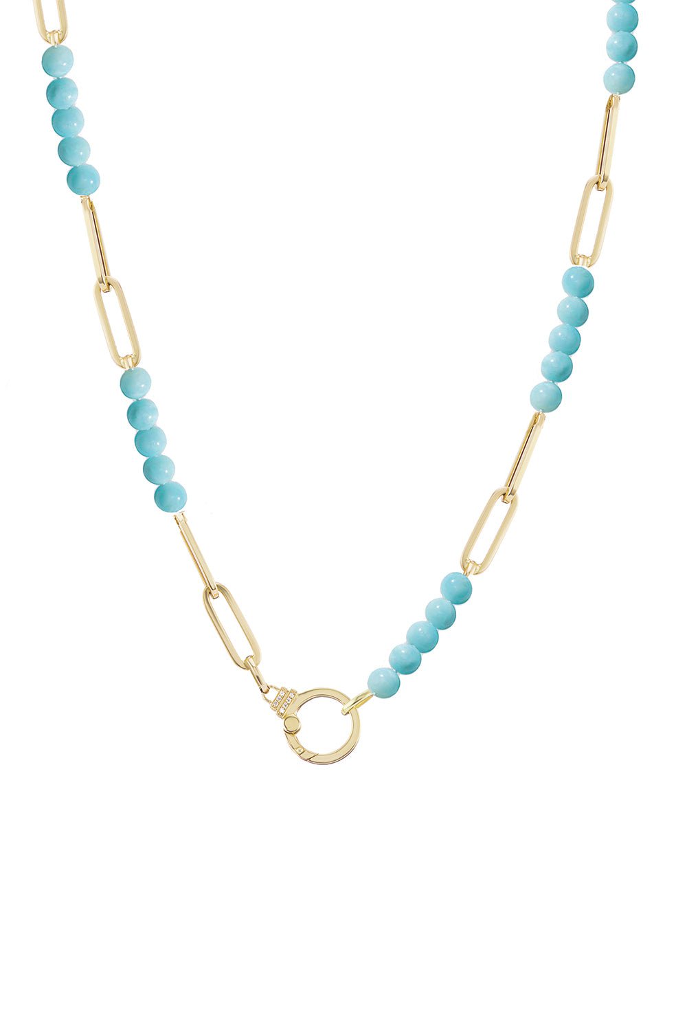 SORELLINA-Beaded Paperclip Chain-YELLOW GOLD