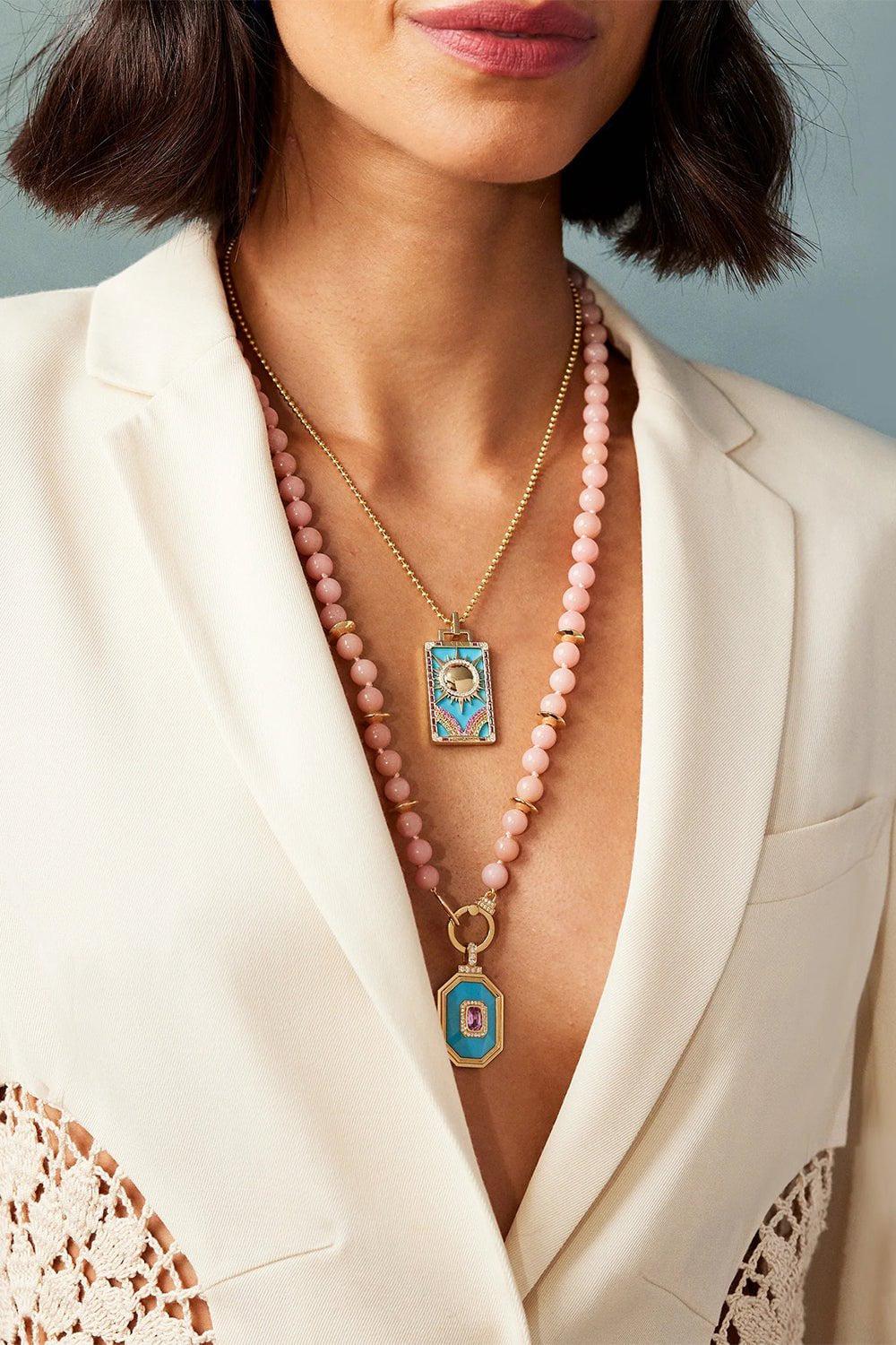 SORELLINA-Il Sole Piccola Tarot Card Necklace-YELLOW GOLD