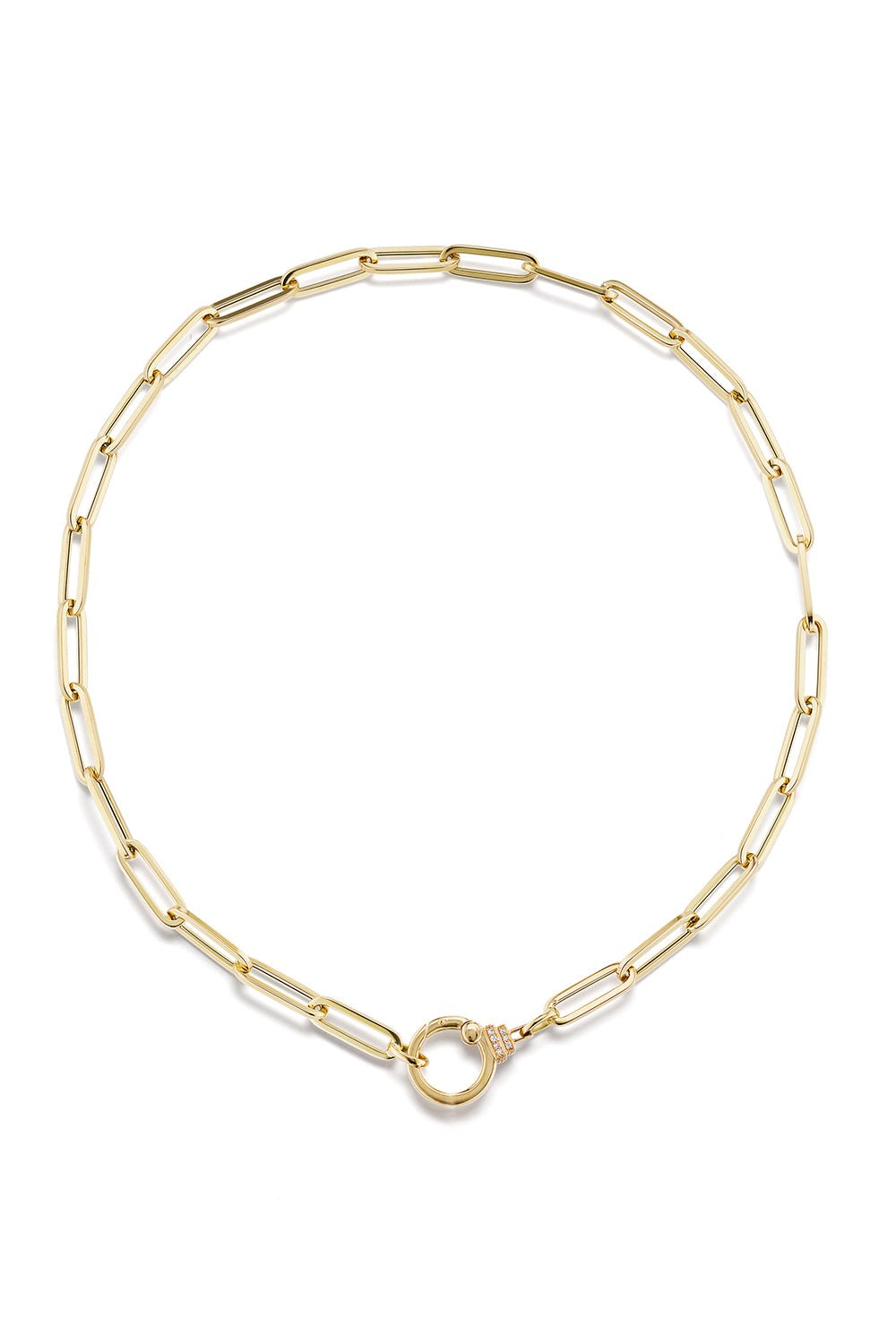 SORELLINA-Paperclip Chain Necklace-YELLOW GOLD