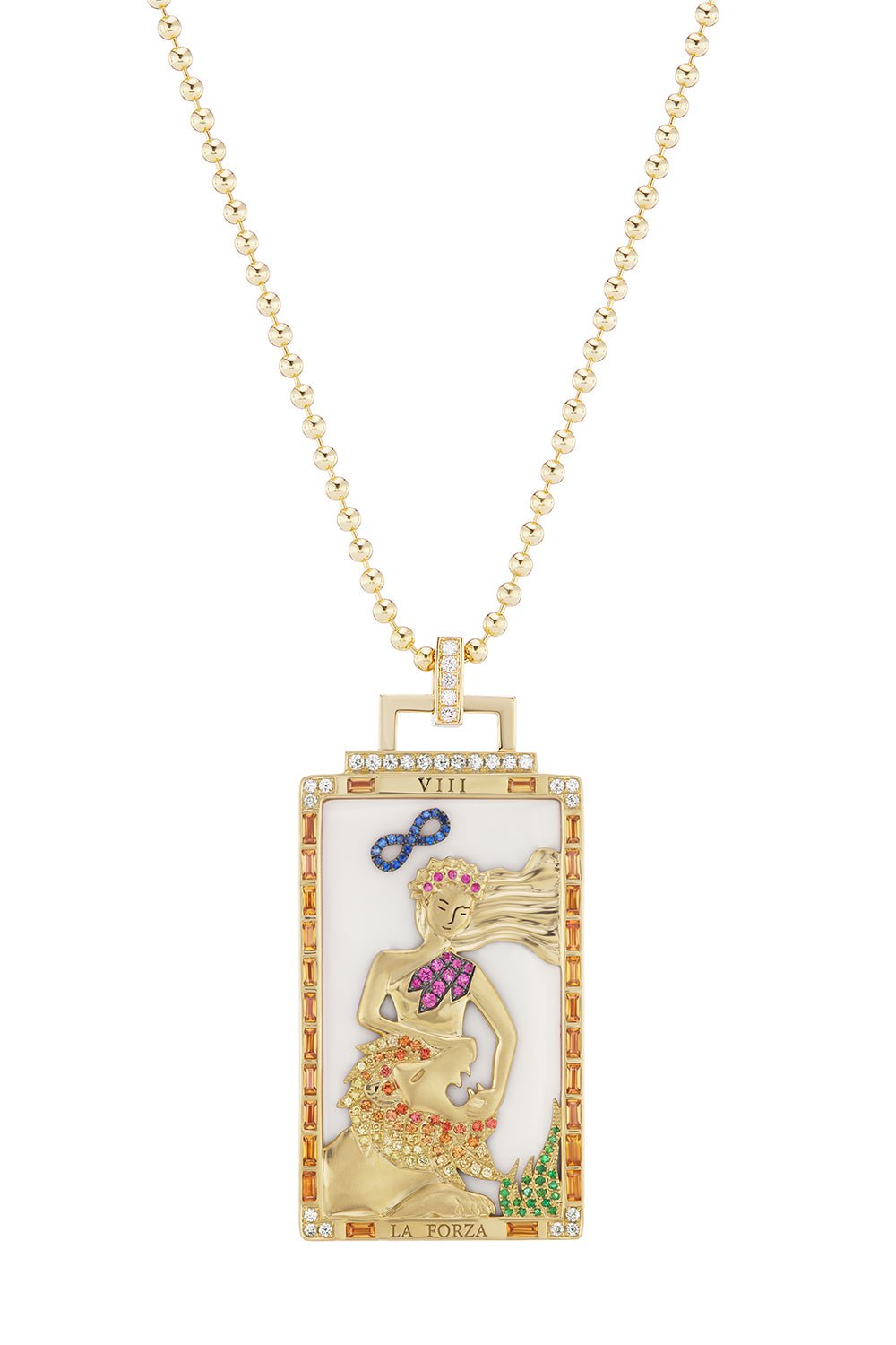 SORELLINA-La Forza Tarot Pendant Necklace-YELLOW GOLD