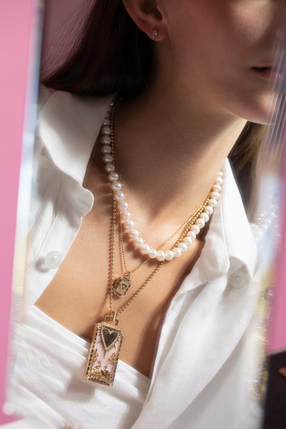 SORELLINA-Empress Mini Tarot Necklace-YELLOW GOLD