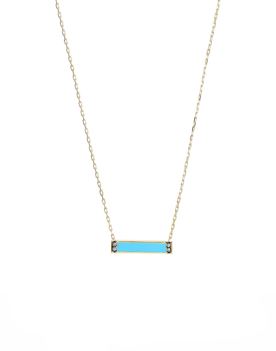 SORELLINA-Otto Turquoise and Diamond Necklace-YELLOW GOLD