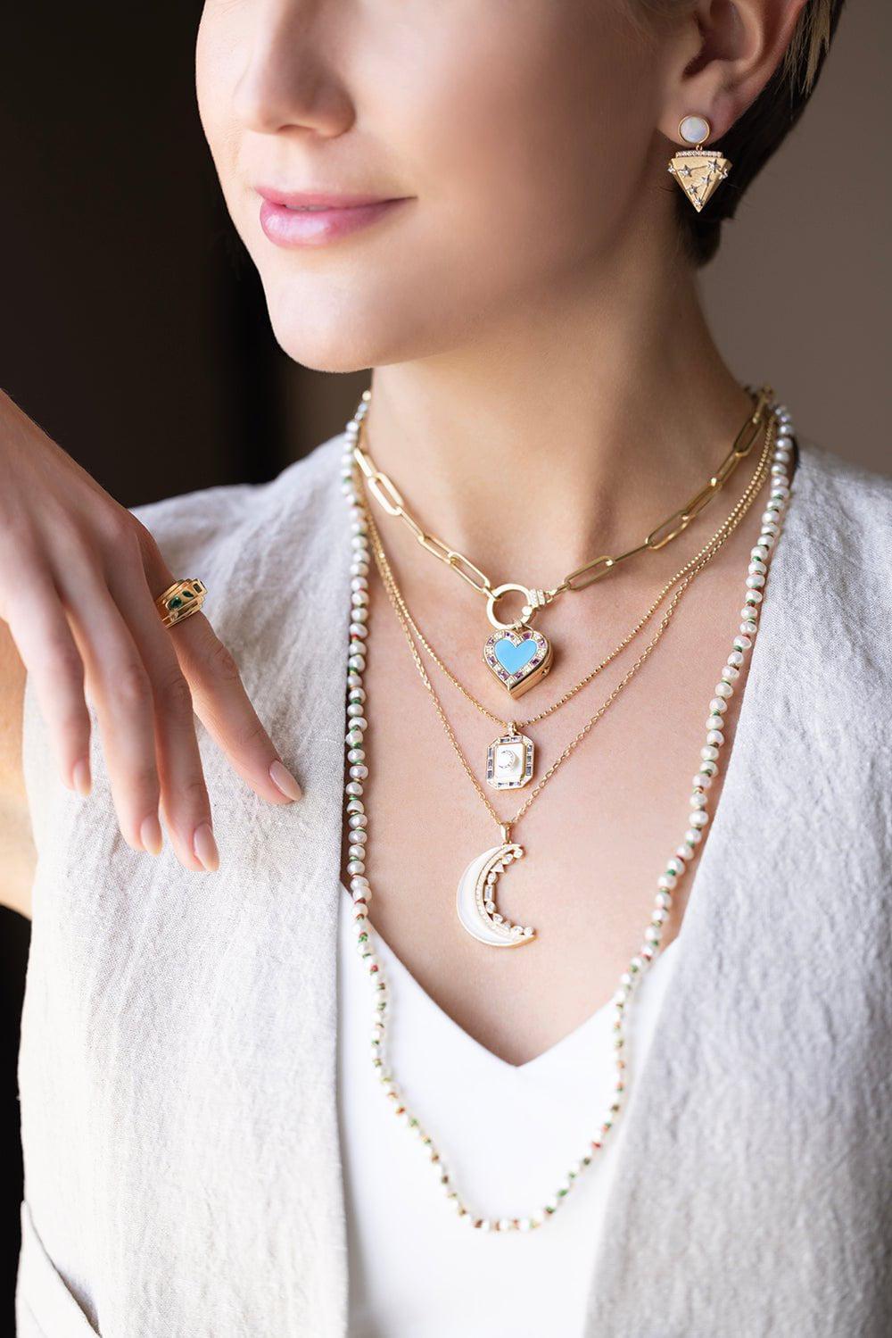 SORELLINA-Paperclip Diamond Chain Necklace-YELLOW GOLD