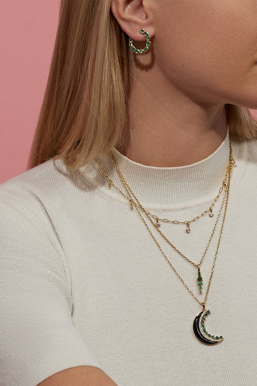 SORELLINA-Totem Pendant Necklace-YELLOW GOLD