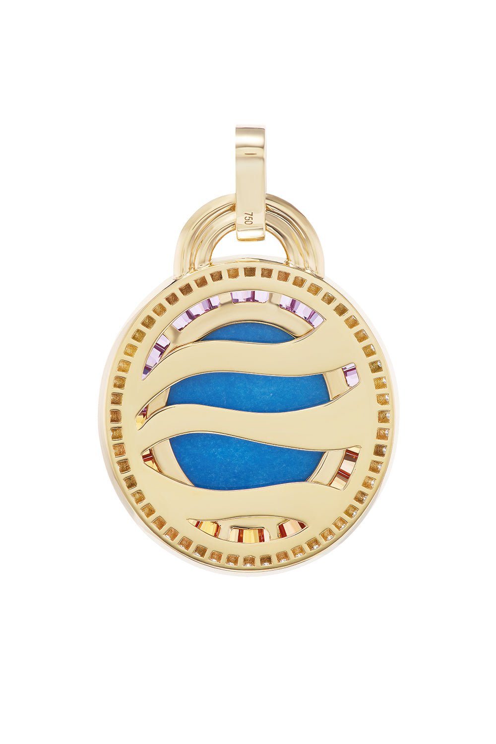 SORELLINA-Amalfi Azzuro Pendant-YELLOW GOLD