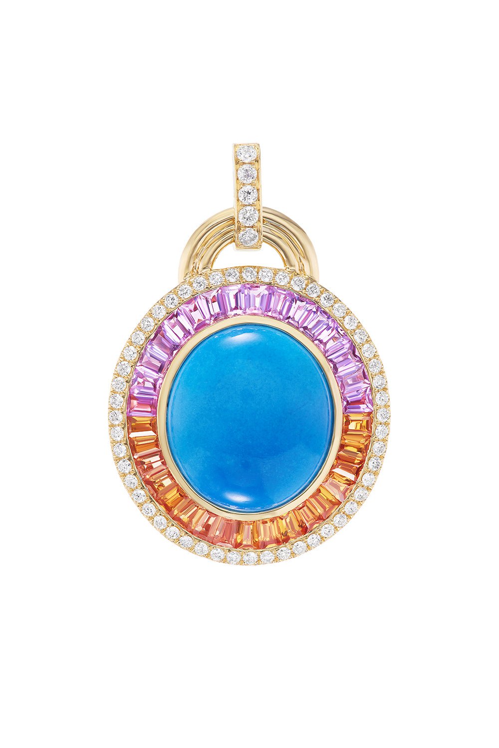 SORELLINA-Amalfi Azzuro Pendant-YELLOW GOLD