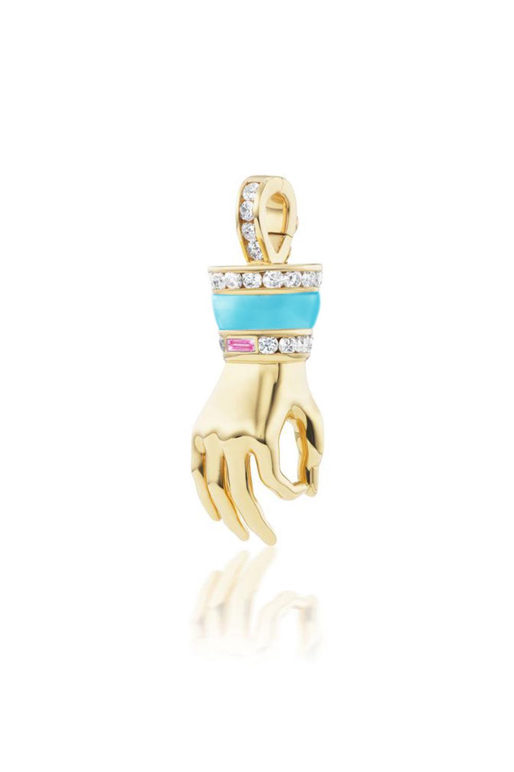 La Mano Hand Clasp Pendant-YELLOW GOLD-JEWELRYFINE JEWELPENDANT-SORELLINA