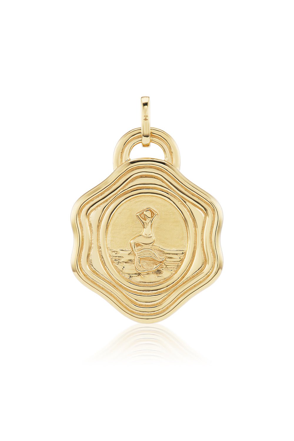 SORELLINA-Mermaid Money Pendant-YELLOW GOLD