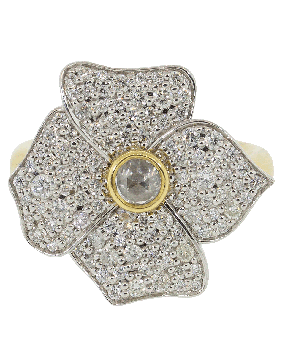 SORELLINA-Hail Storm Diamond Flower Ring-YELLOW GOLD