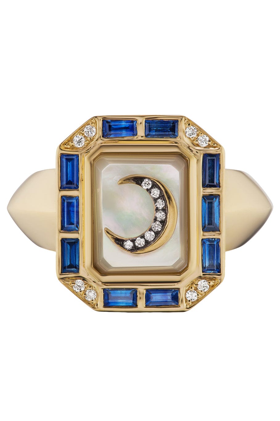 SORELLINA-La Luna Signet Ring-YELLOW GOLD