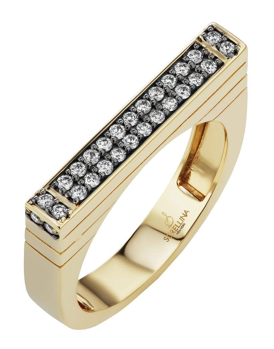 SORELLINA-Pave Diamond Stacking Ring-YELLOW GOLD