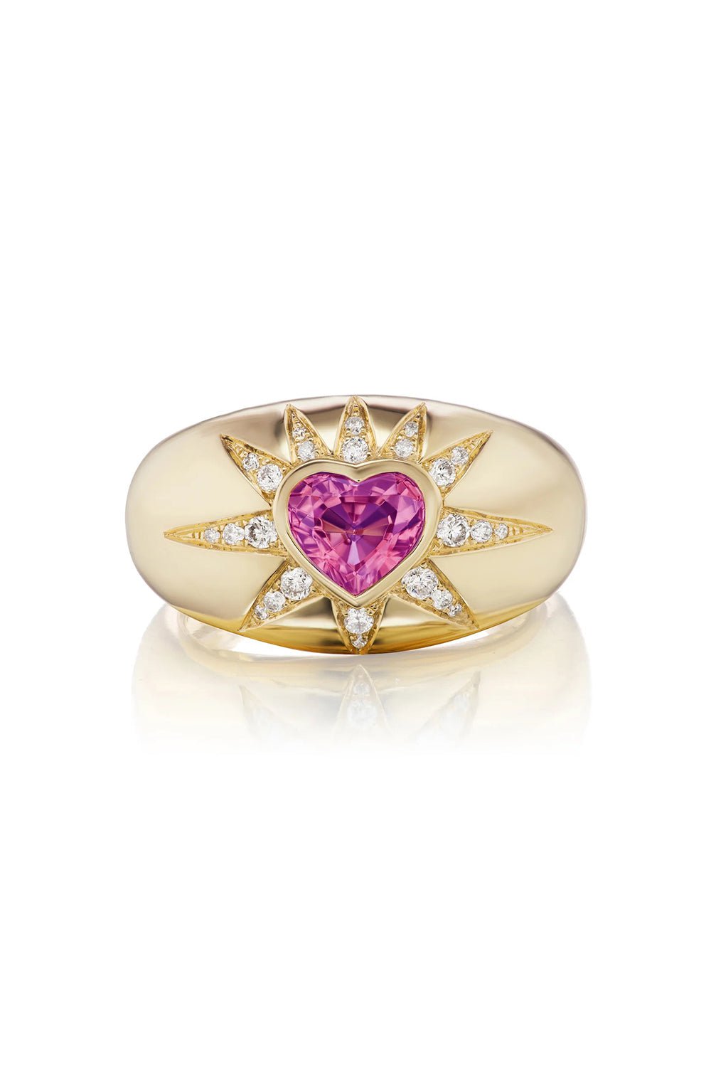 SORELLINA-Starburst Heart Ring-YELLOW GOLD
