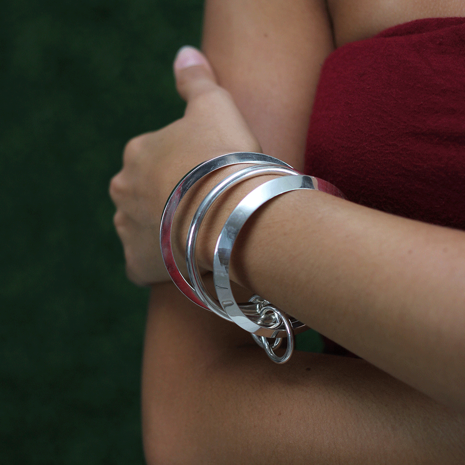 SPINELLI KILCOLLIN-Jupiter Three Link Bangles-SILVER