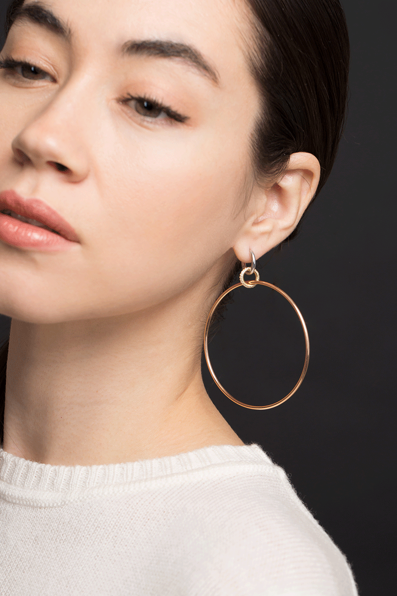 SPINELLI KILCOLLIN-Altaire 3 Drop Hoop Earrings-ROSE GOLD