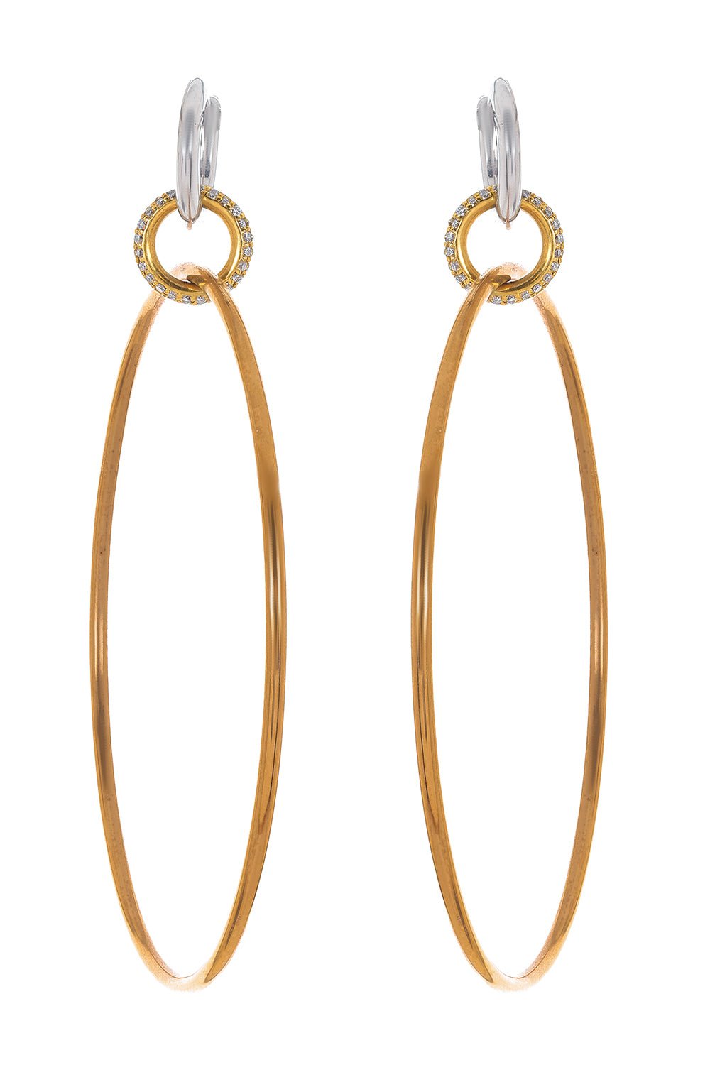 SPINELLI KILCOLLIN-Altaire 3 Drop Hoop Earrings-ROSE GOLD