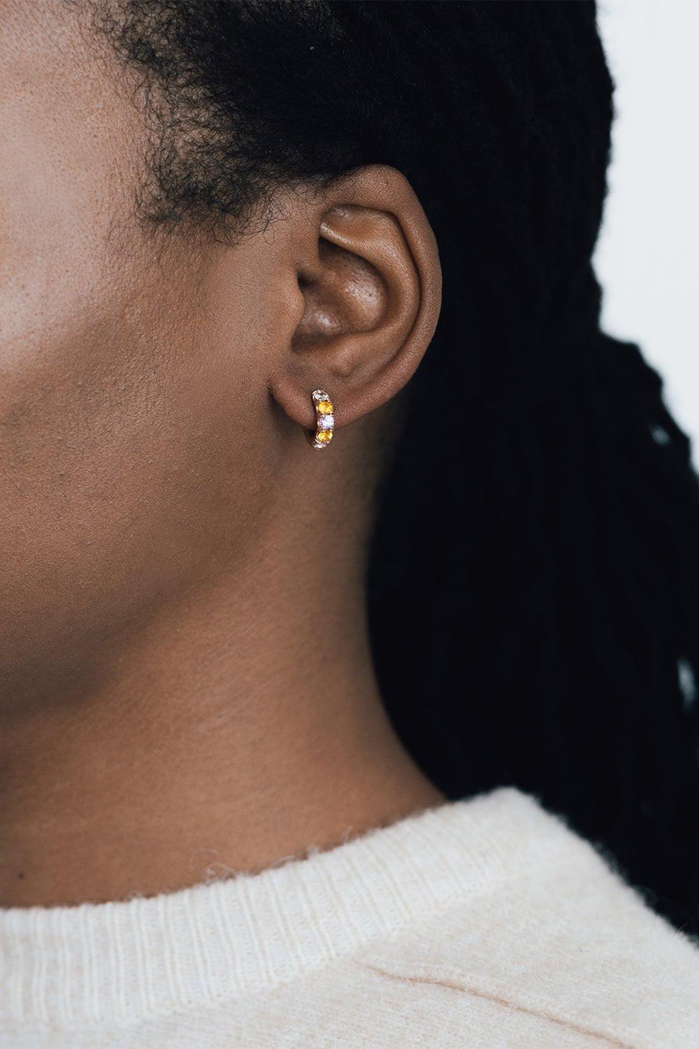 SPINELLI KILCOLLIN-Mini Macro One Row Dusk Hoop Earring-ROSE GOLD
