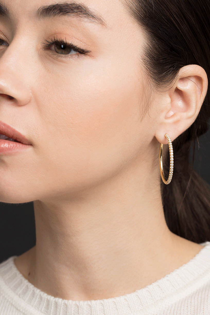 SPINELLI KILCOLLIN-Argo Max Diamond Hoop Earrings-YELLOW GOLD