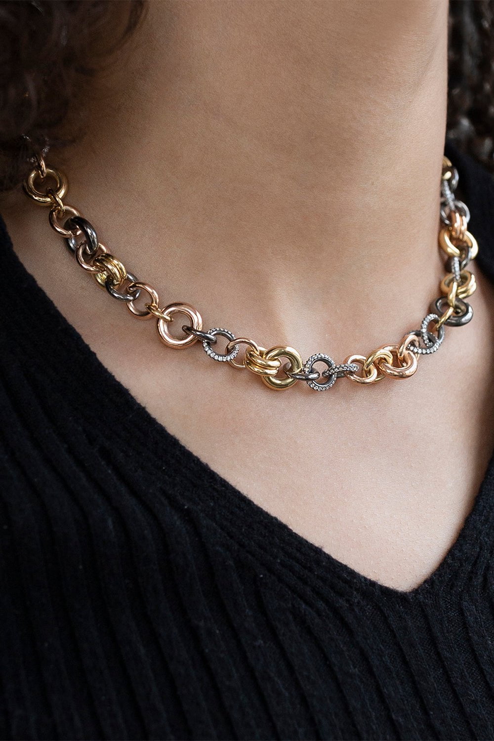 SPINELLI KILCOLLIN-Atlantis MX Pavé Necklace-YELLOW GOLD