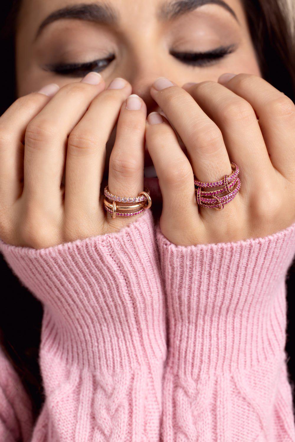 SPINELLI KILCOLLIN-Norah Three Link Ring - Rose Gold-