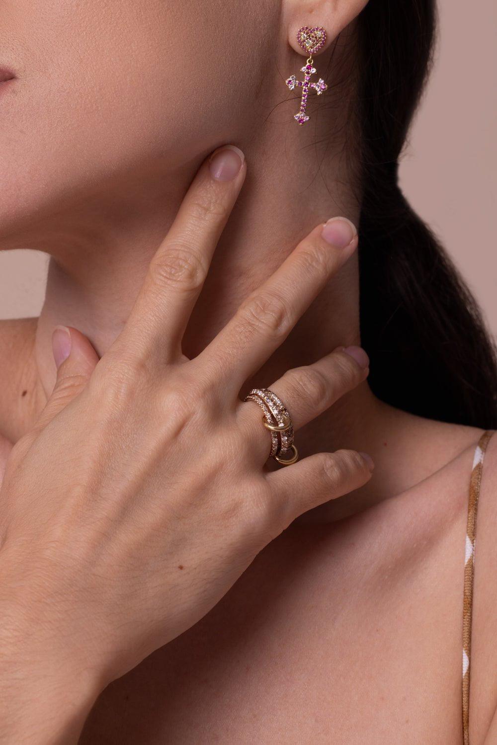 SPINELLI KILCOLLIN-Nova RG CCW Petite Three Link Ring-ROSE GOLD