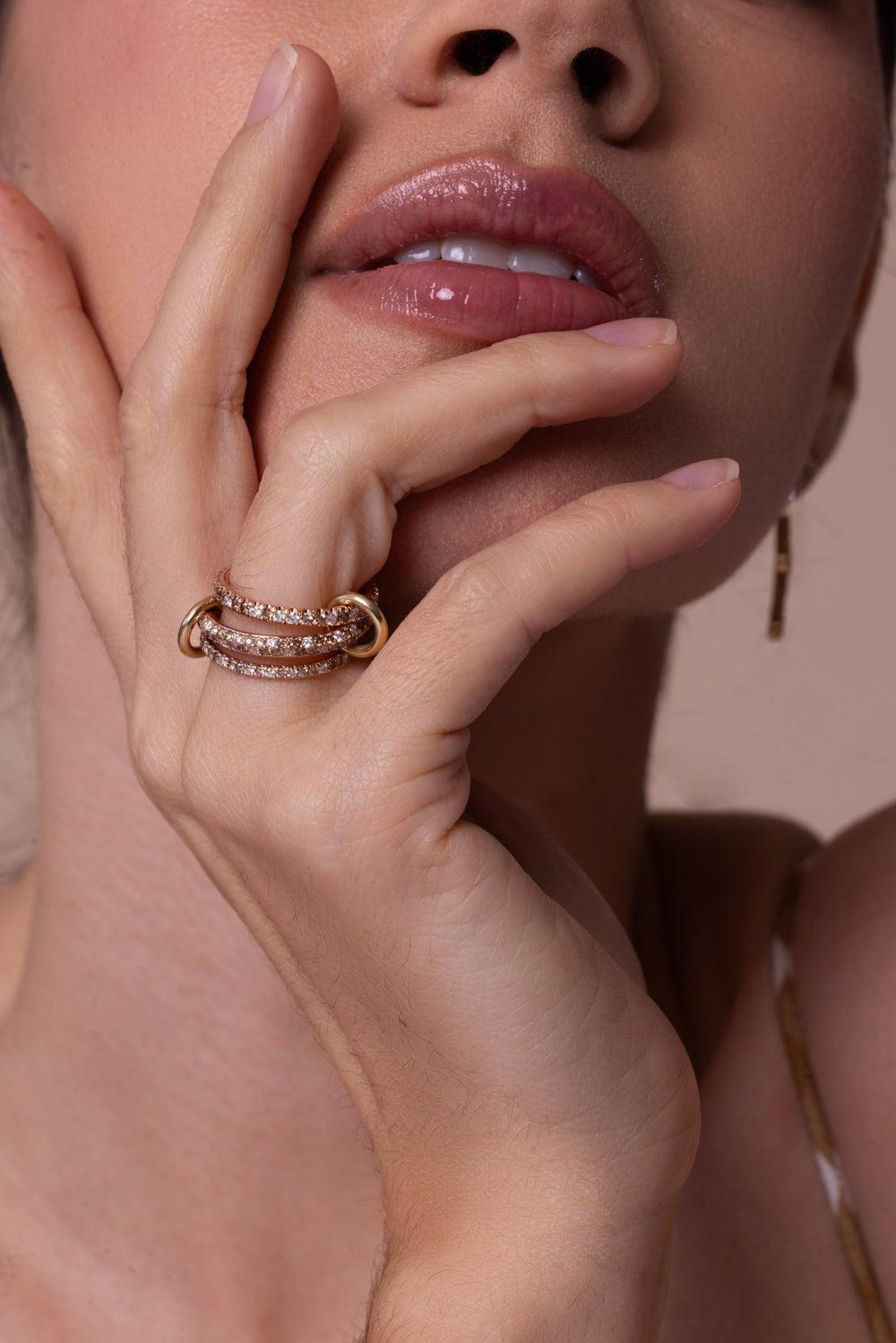 SPINELLI KILCOLLIN-Nova RG CCW Petite Three Link Ring-ROSE GOLD