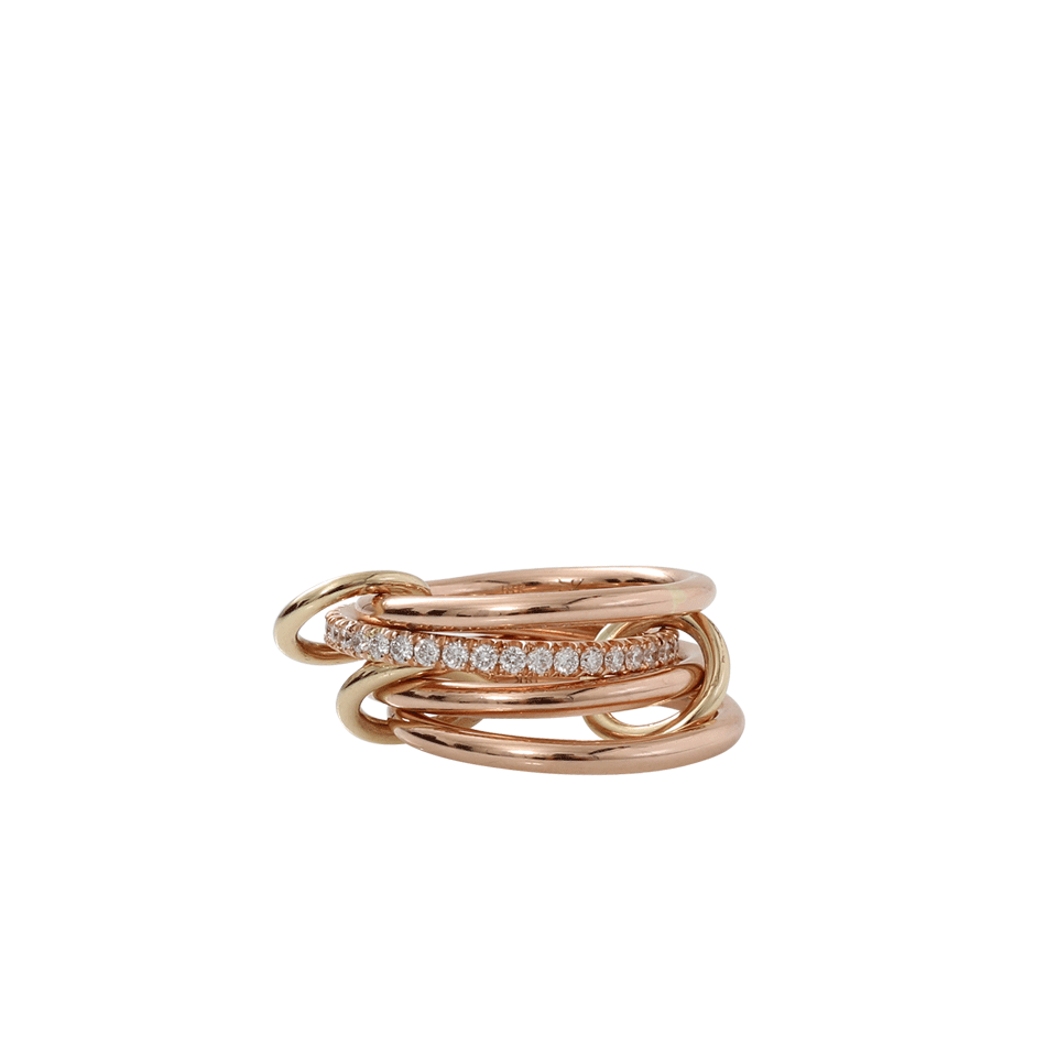 SPINELLI KILCOLLIN-Sonny Four Link Diamond Pave Ring-ROSE GOLD