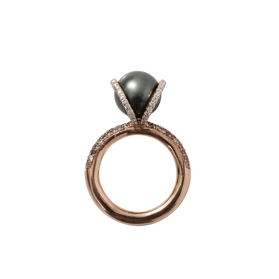 SPINELLI KILCOLLIN-Bluet Pearl And Diamond Ring-ROSE GOLD