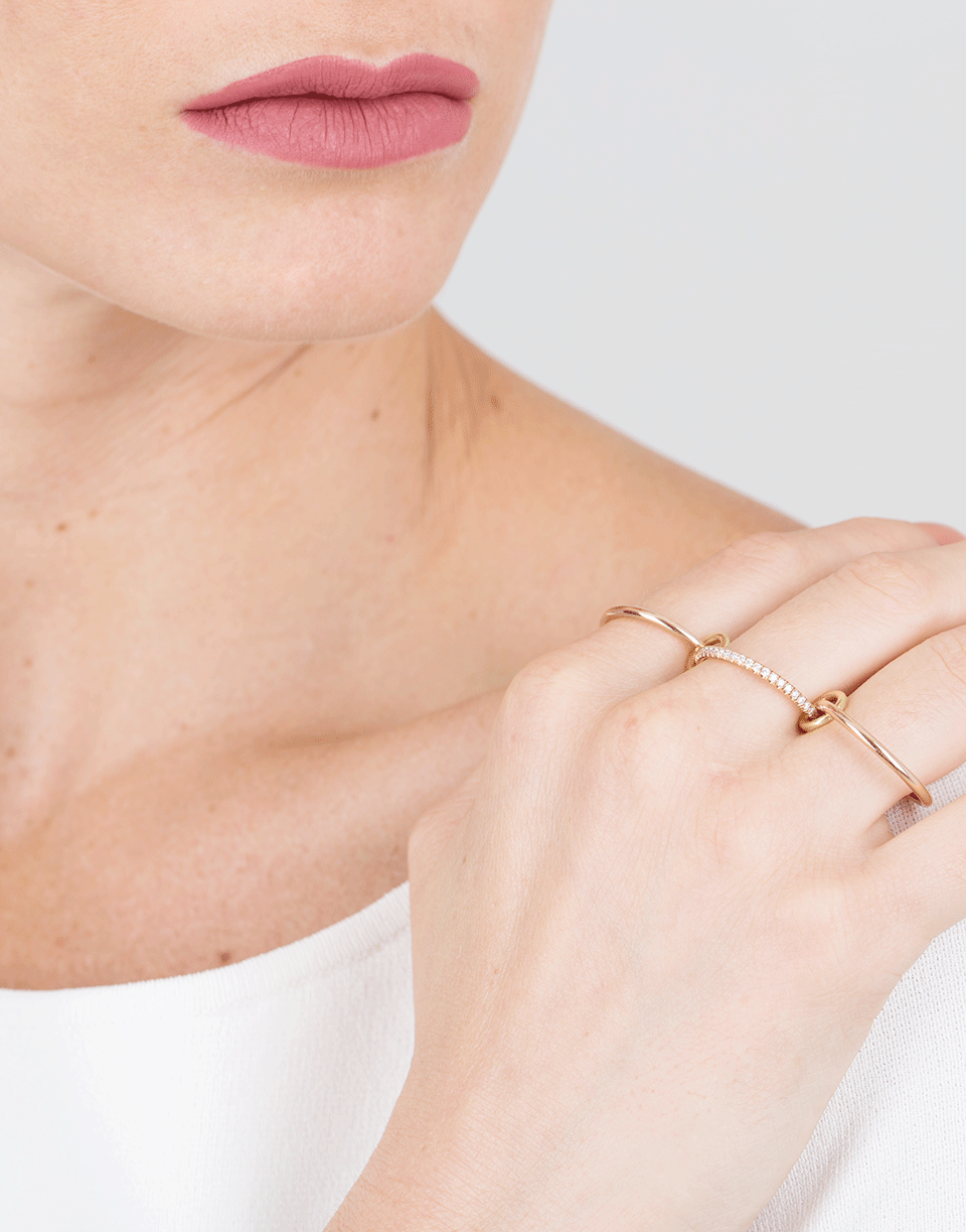 SPINELLI KILCOLLIN-Sonny Three Link Diamond Rings-ROSE GOLD