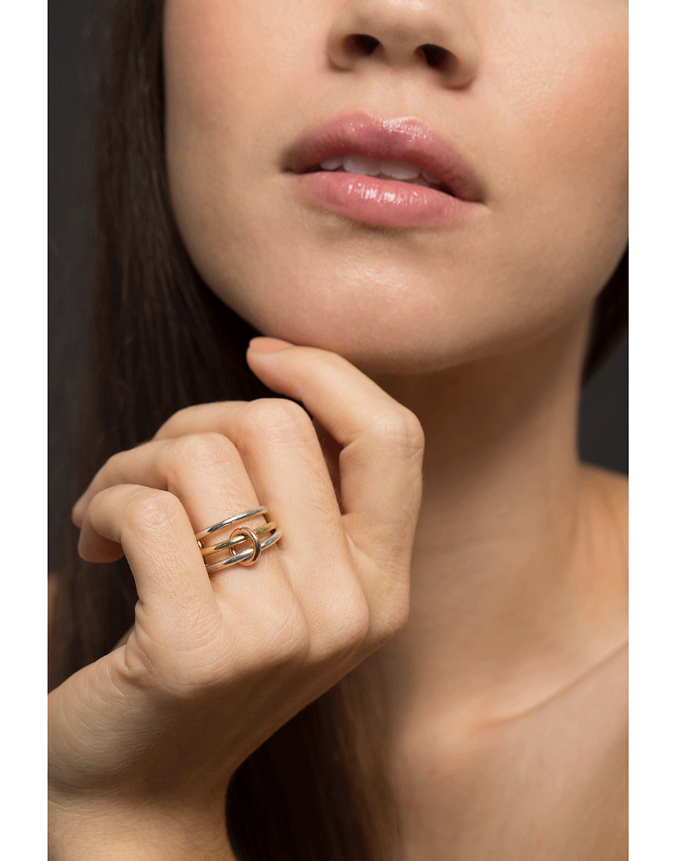 SPINELLI KILCOLLIN-Solarium Three Link Silver Rings-SILVER