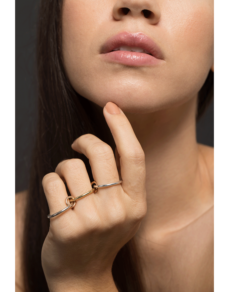 SPINELLI KILCOLLIN-Solarium Three Link Silver Rings-SILVER