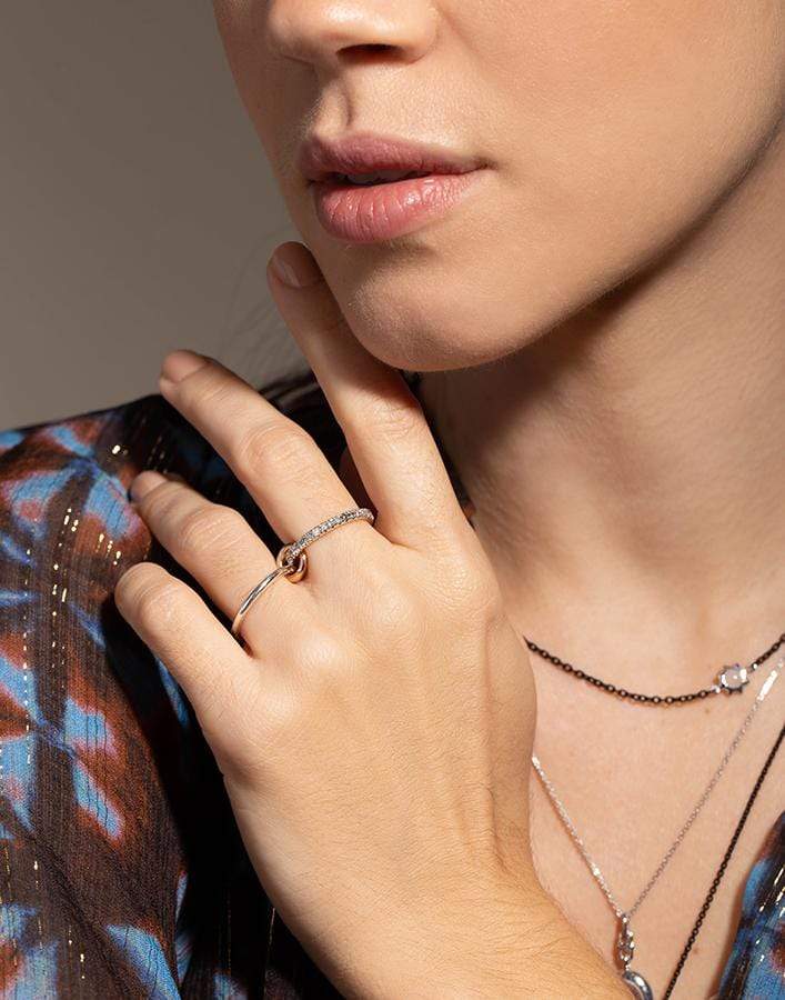 SPINELLI KILCOLLIN-Marigold Grey Diamond 2 Link Ring-SILVER
