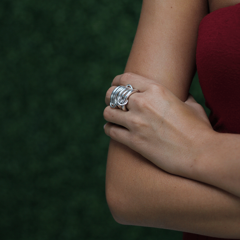 SPINELLI KILCOLLIN-Aquarius Five Link Ring-SILVER
