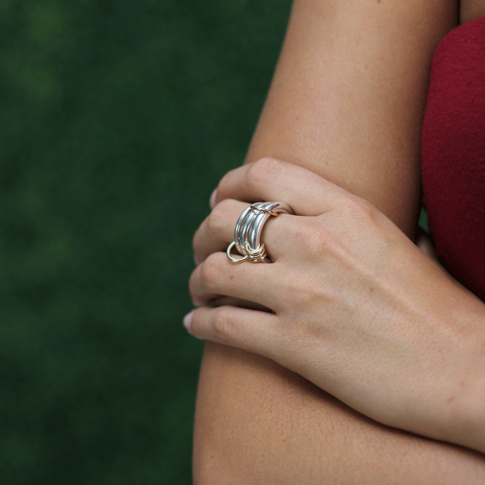 SPINELLI KILCOLLIN-Orion Three Link Ring-SILVER