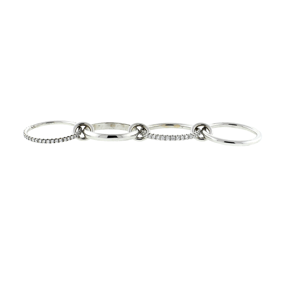 SPINELLI KILCOLLIN-Polaris Four Link Diamond Pave Rings-WHITE GOLD